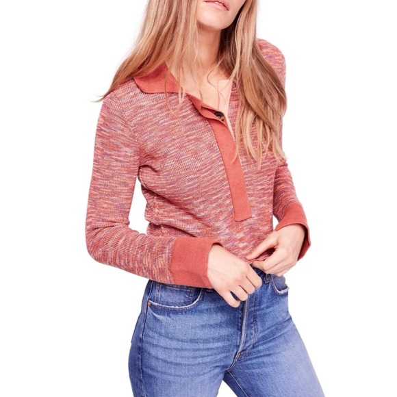 Free People Sweaters - Free People Making Memories Henley Sweater - Terracotta